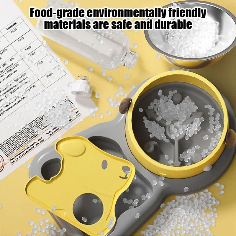 Pet Feeder Bowls Pet Feeder Water Bottle Set Pet Feeding Bowls And Drinkers 15-Degree Tilt Design Protect Cats Dogd Neck