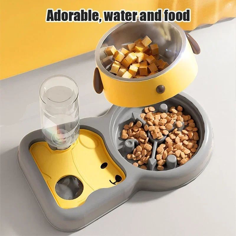 Pet Feeder Bowls Pet Feeder Water Bottle Set Pet Feeding Bowls And Drinkers 15-Degree Tilt Design Protect Cats Dogd Neck